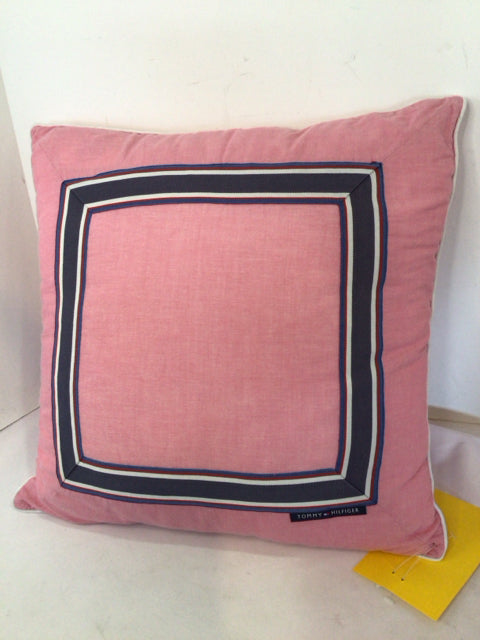 Tommy Hilfiger Pink/Blue Cotton Pillow