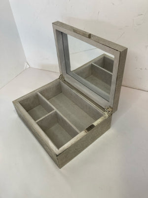 Pottery Barn Silver Metal Hammered Jewelry Box