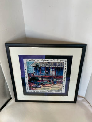 Signed Multi-Color Flag Framed Art