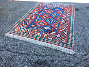 Turkish Kilim Tribal Multi-Color Rug