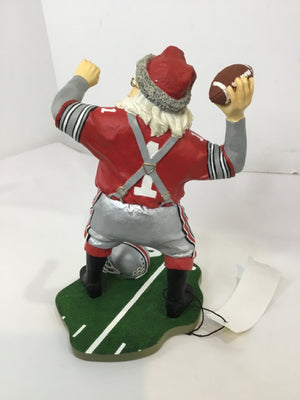 Figure Red/Gray Resin Santa Ohio State Holiday Item