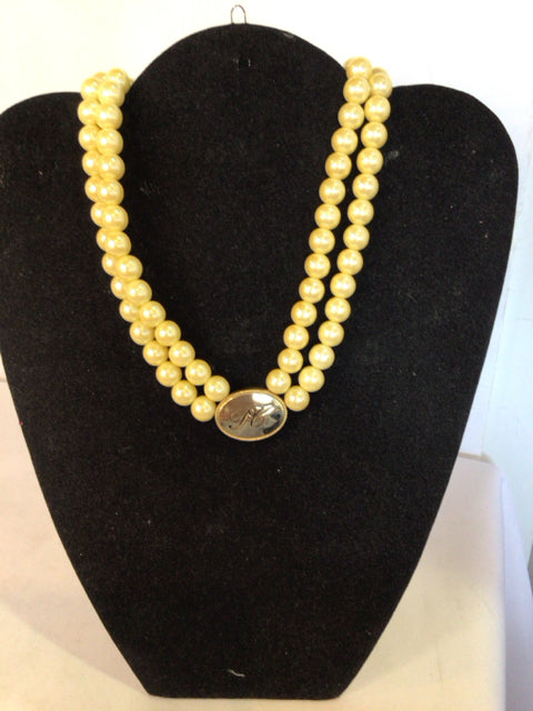 White Double Pearl Necklace