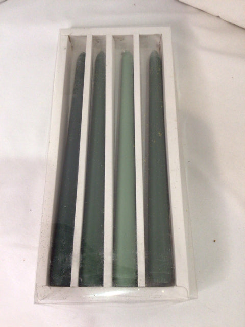 Taper Green Wax Set of 4 Candles