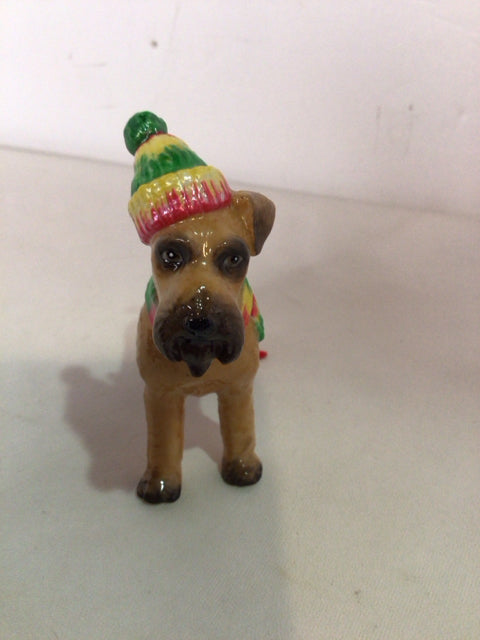 Christmas Multi-Color Porcelain Dog Ornament Holiday Item