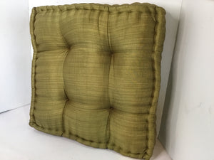 Green Poly Blend Floor Tufted Cushion