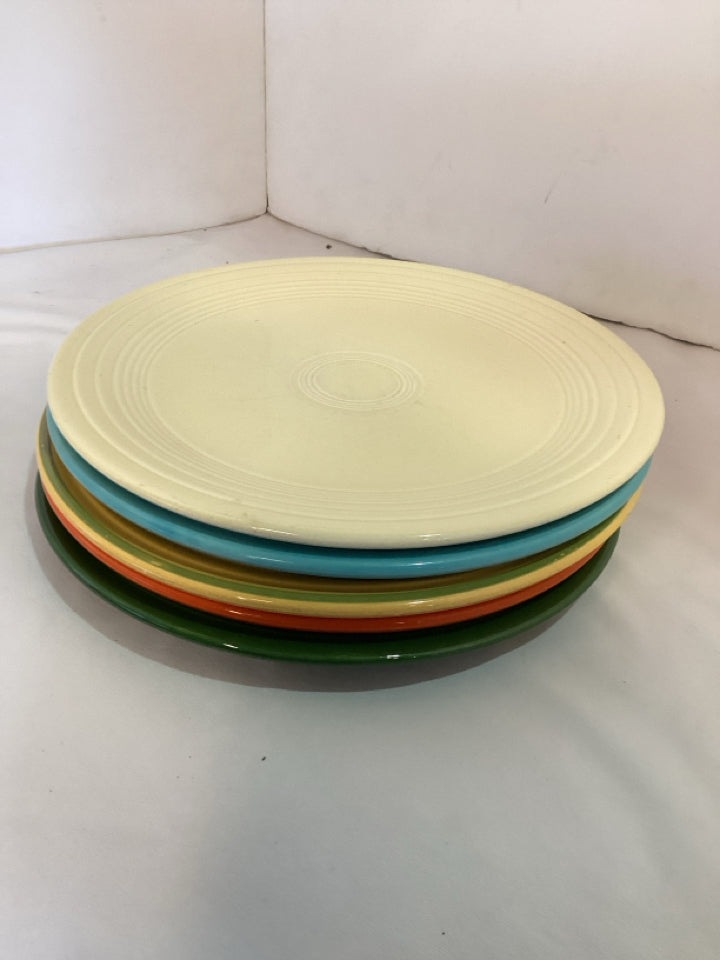 Fiestaware Vintage Set of 5 Multi Ceramic Plate Set