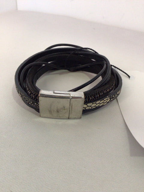 Leather Black Wrap Bracelet