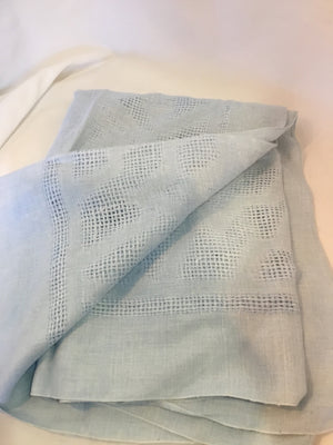 Vintage Blue Cotton Tablecloth