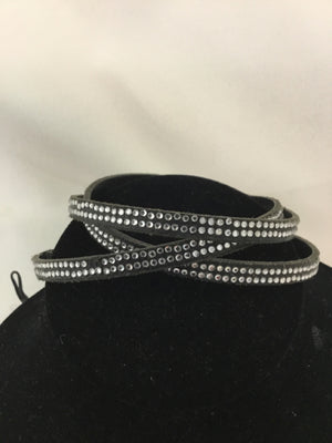 Black/White Wrap Rhinestone Bracelet