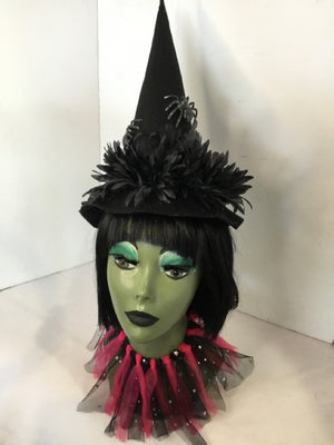 Halloween Gray/Black Witch Head Holiday Item