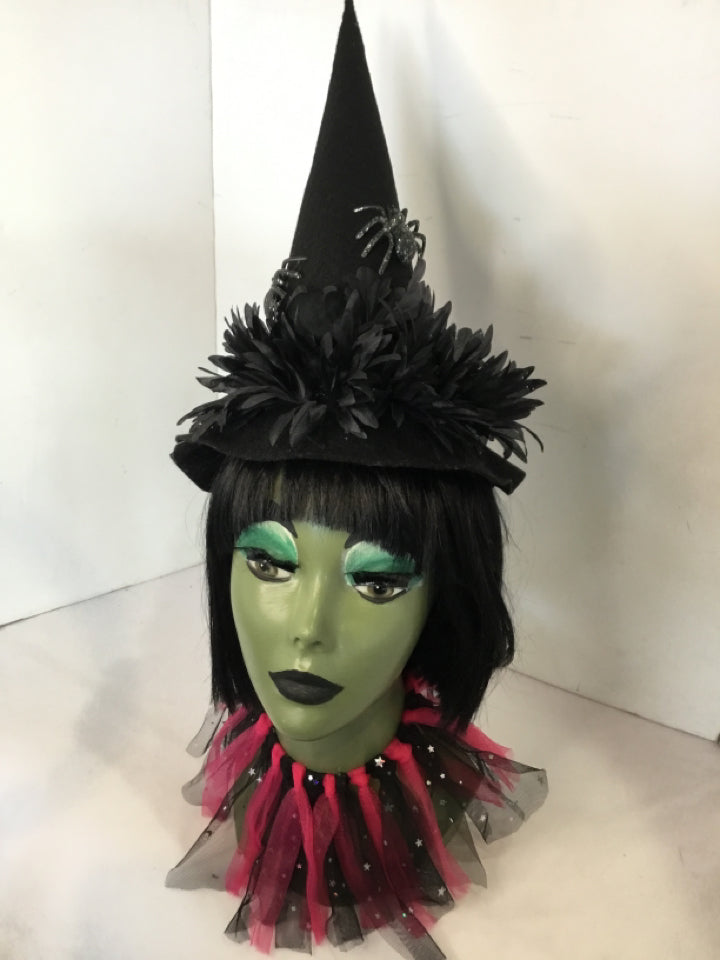 Halloween Gray/Black Witch Head Holiday Item