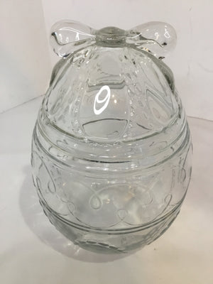 Anchor Hocking Easter Clear Glass Egg Jar