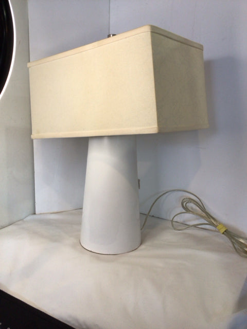 Retro White Ceramic Cylinder Lamp