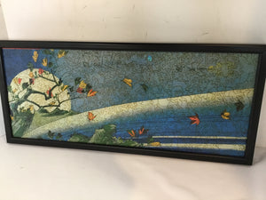 Puzzle Blue Leaves Framed Art