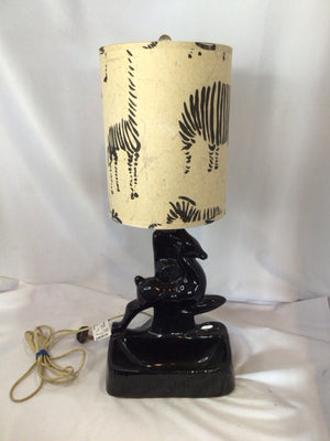 Shawnee Mid Century Black Ceramic Lamp