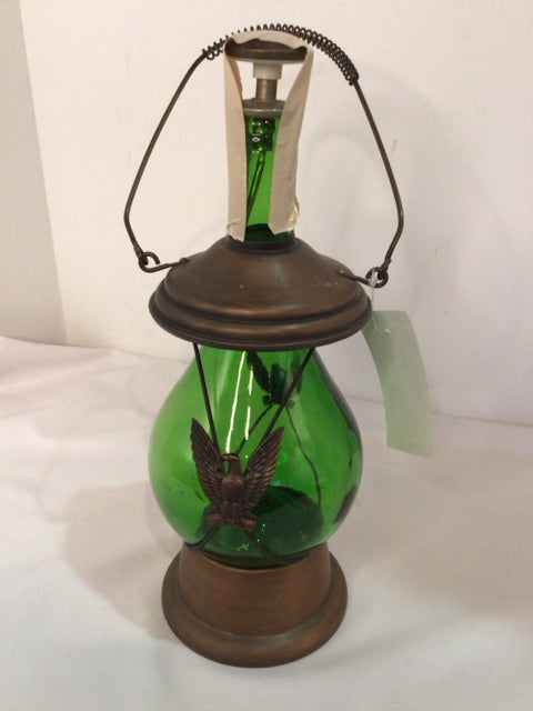 Musical Green Glass Eagle Decanter