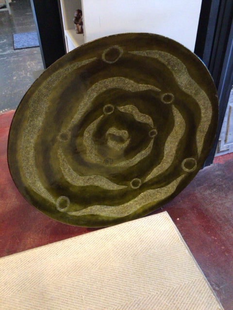 Enameled Resin Brown/Green Wall Decoration Art