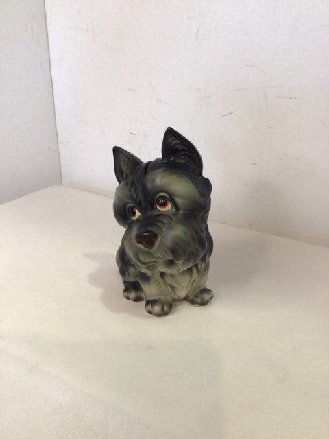 Lefton China Gray Ceramic Dog Bank