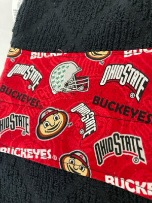 Hand Black/Red Cotton Pair Ohio State Towel