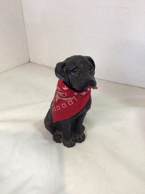 Black/Red Resin Dog Sculpture