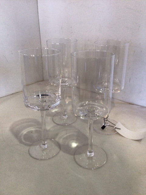 Stemmed Clear Glass Set of 4 Glasses