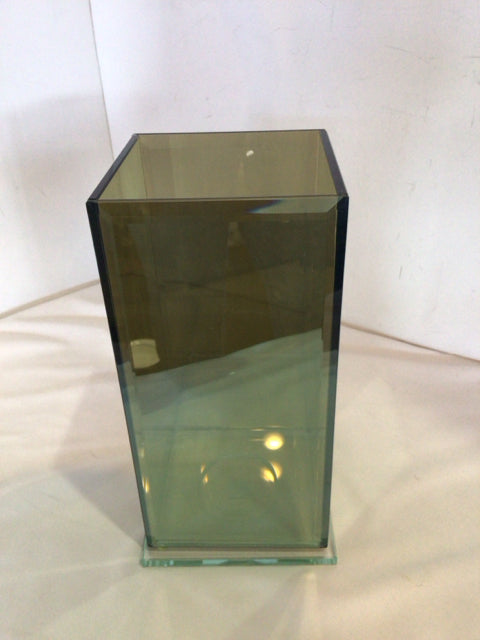 Partylite Smoke Glass Square Candle Holder