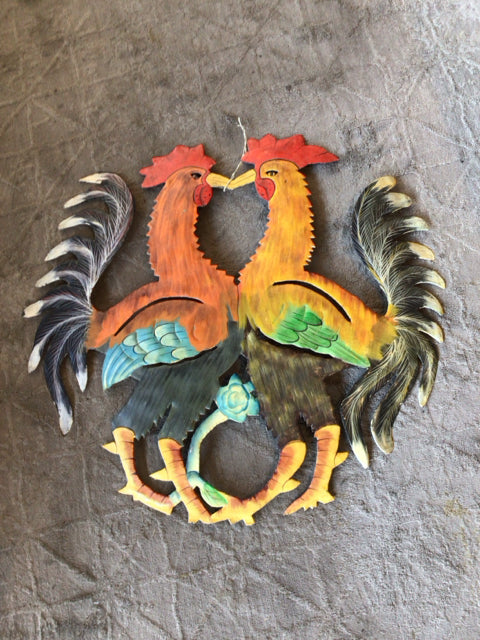 Multi-Color Enamel Ware Rooster Figurine