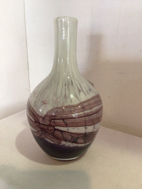Purple/White Glass Vase