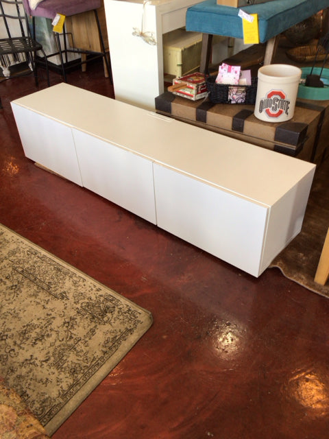 IKEA Wood 3 Door White TV Stand