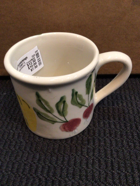 Hartstone Cream/Multi Stoneware Veggies Mug