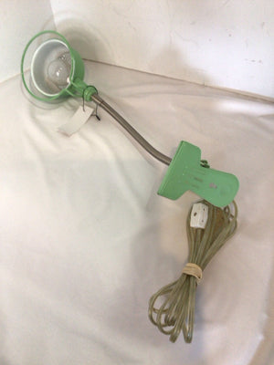 Desk Green Metal Clip on Lamp