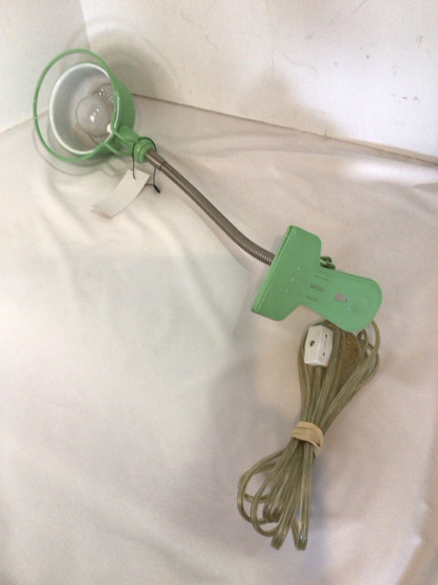 Desk Green Metal Clip on Lamp