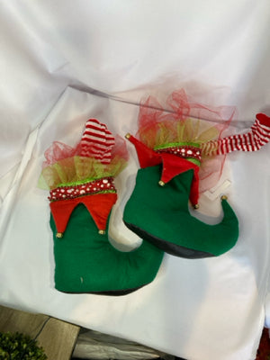 Christmas Red/Green Felt Elf Pair Holiday Item