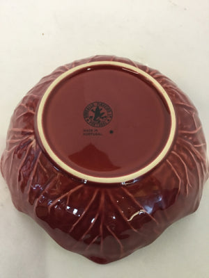 Bordallo Pinheiro Red Ceramic Cabbage Bowl