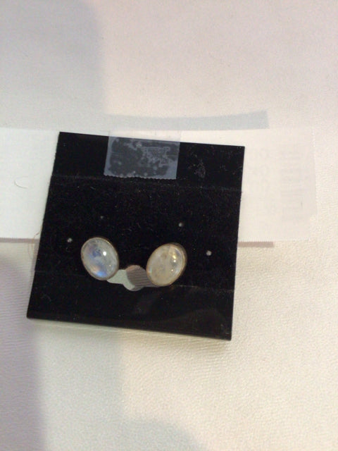 Sterling Silver White/Gold Stud Earrings