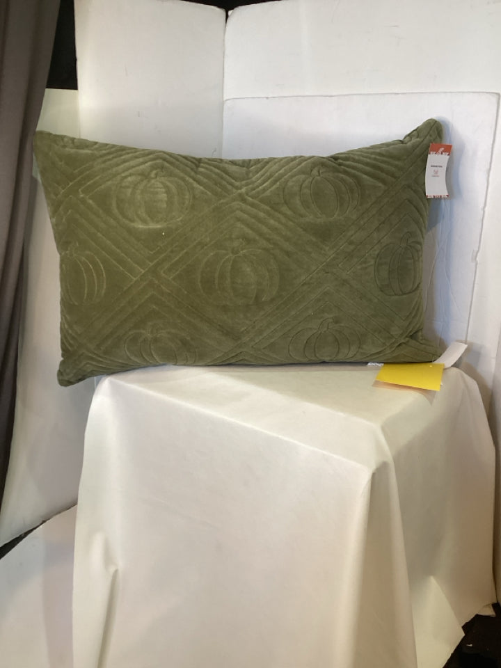 Kirkland's Green Velvet Pumpkin Pillow