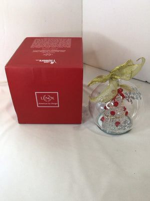 Lenox Clear/Red Glass Holiday Item