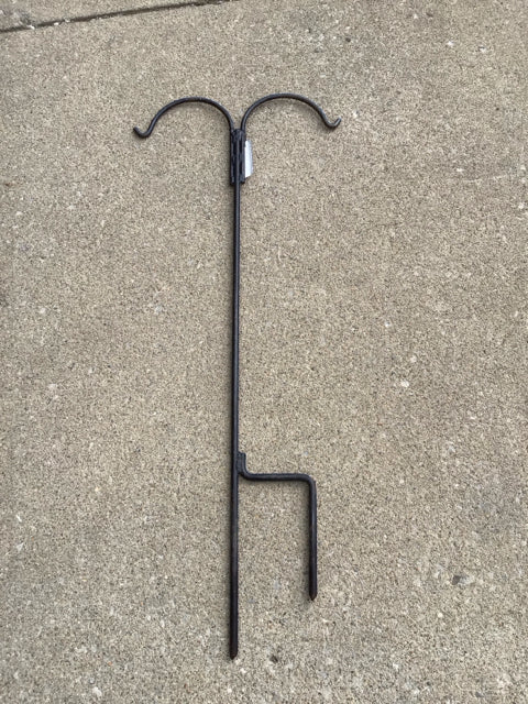 Black Wrought Iron Double Outdoor Shepard's Hook