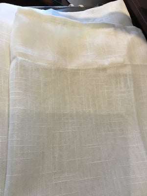 2 Panels Cream Polyester Sheer Draperies/Curtains