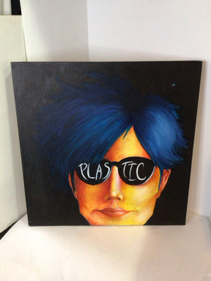 Pop Art Black/Multi Person Glasses Stretch Canvas Art
