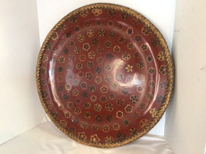 Brown/Red Resin Braided Tray