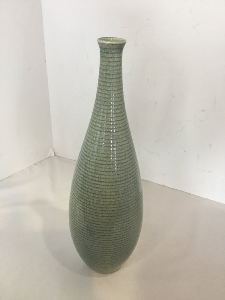 Crackle Blue Ceramic Vase