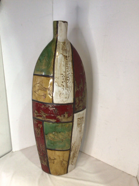 Red/White Ceramic Vase