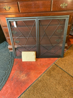 Black Iron Fireplace Screen