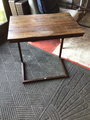 Rustic Wood/Metal Side/End Brown/black Table