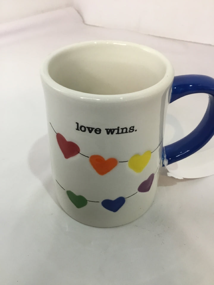 Lang White Stoneware Heart Mug