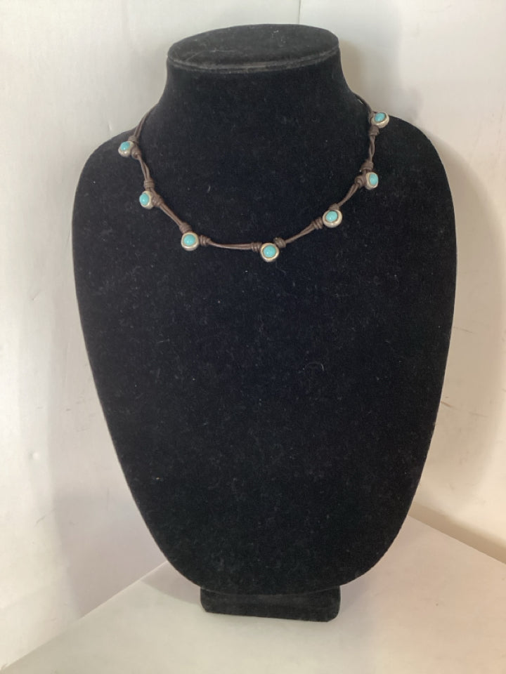 UNOde50 Brown/Blue Necklace