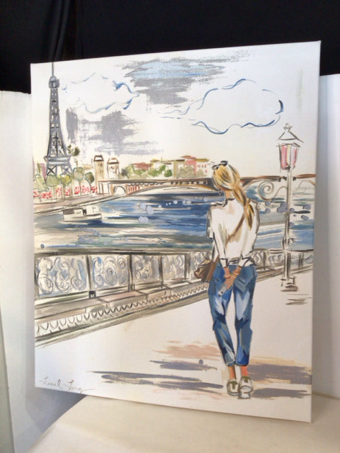 White/Multi Paris Stretch Canvas Art