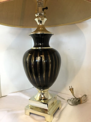Black/Silver Glass Lamp