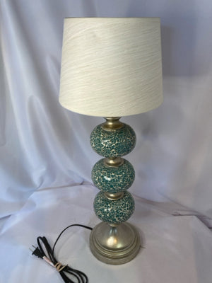 Mosaic Aqua Glass Crackle Lamp